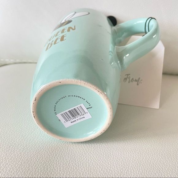 NWT Sheffield Home Beautiful Queen Bee Mint Green Tall Travel Coffee Mug w/ Lid - Picture 12 of 14